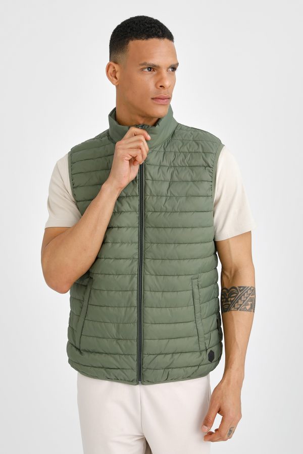 Light padded vest green man jacket - Image 2