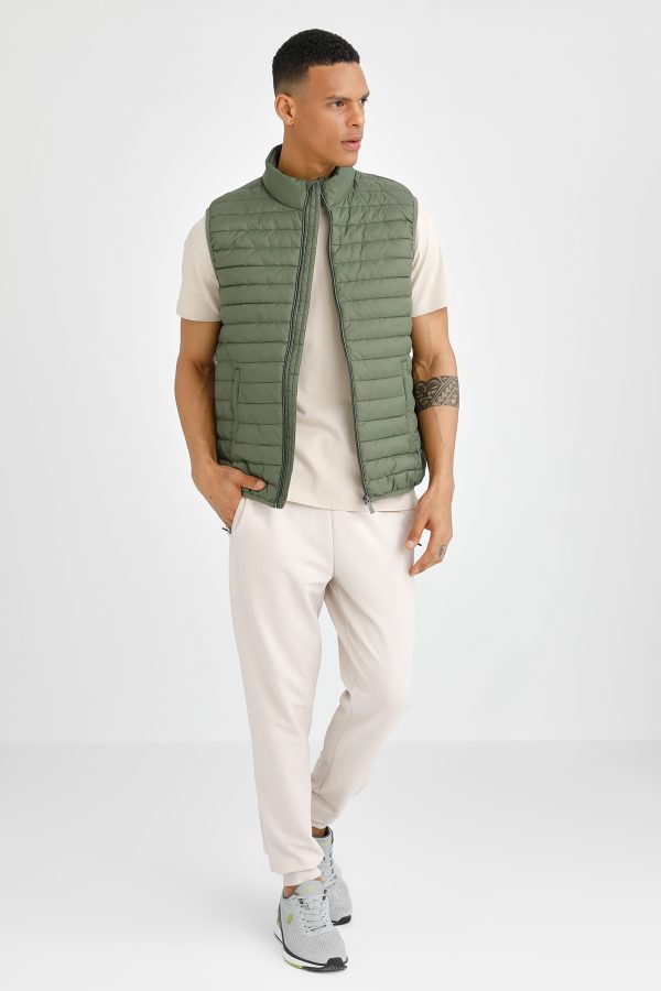 Light padded vest green man jacket - Image 3