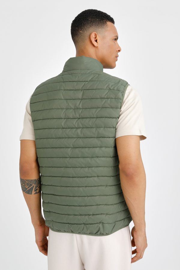 Light padded vest green man jacket - Image 4