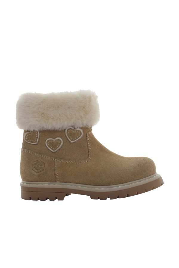 Low boot with fur beige girl boots